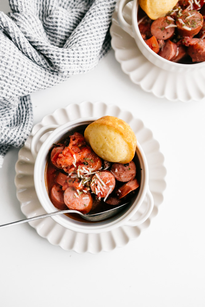 Crockpot chili and sweet cornbread