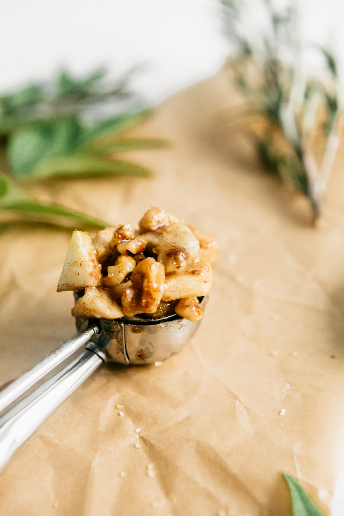 scoop of apple filling for hand pies