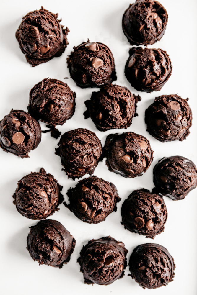 Browned Butter Double Chocolate Peppermint Cookies Dough