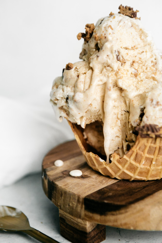 ice cream in cone bowl