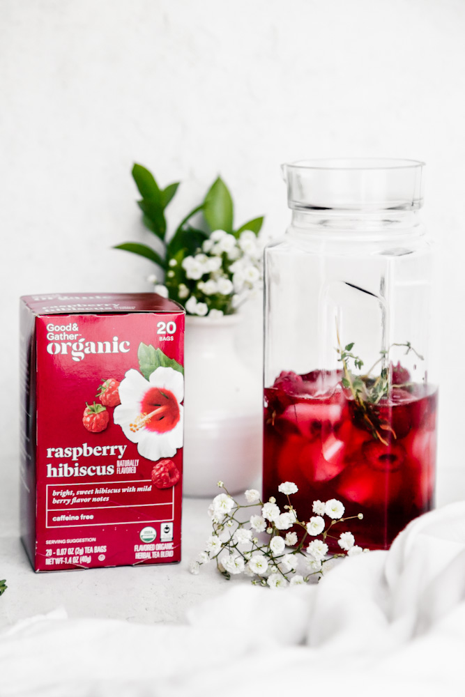 Sparkling Raspberry Hibiscus Iced Tea. 