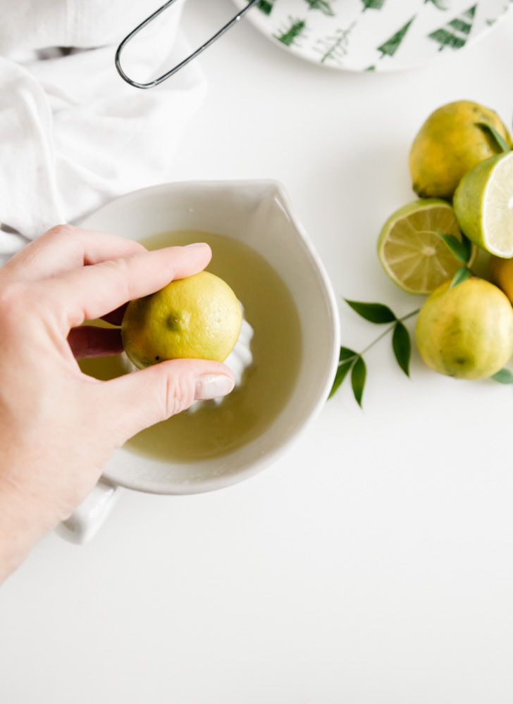 Juicing a lime. 