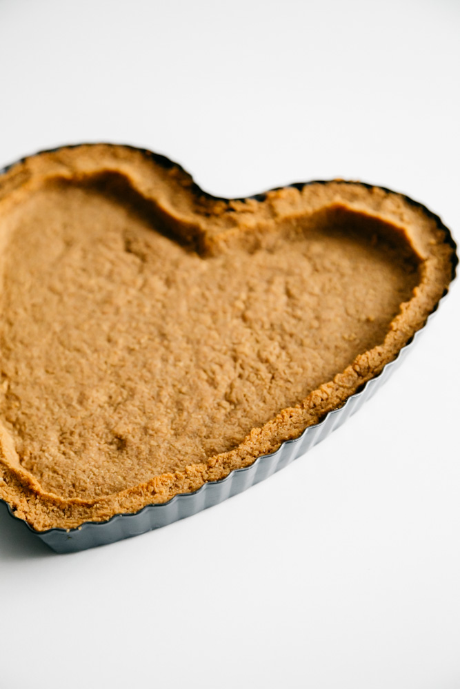 Graham cracker heart tart shell. 