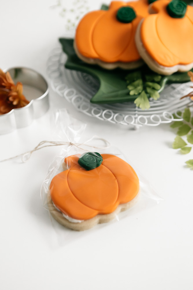 pumpkin cookie plastic wrapped