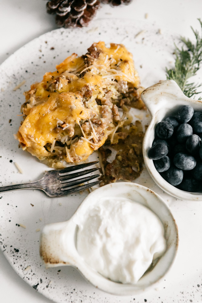 Plate of breakfast food 