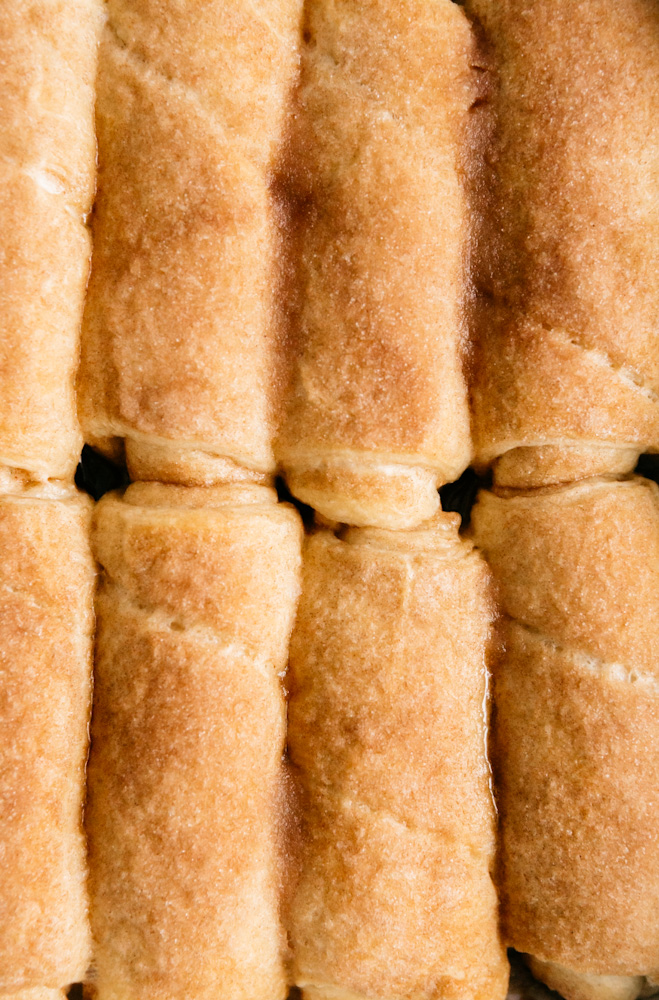 Closeup of Sopapilla Cheesecake Rolls