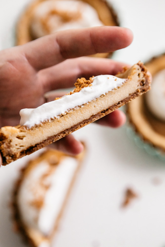 Sliced Biscoff Mini Cheesecake Tarts