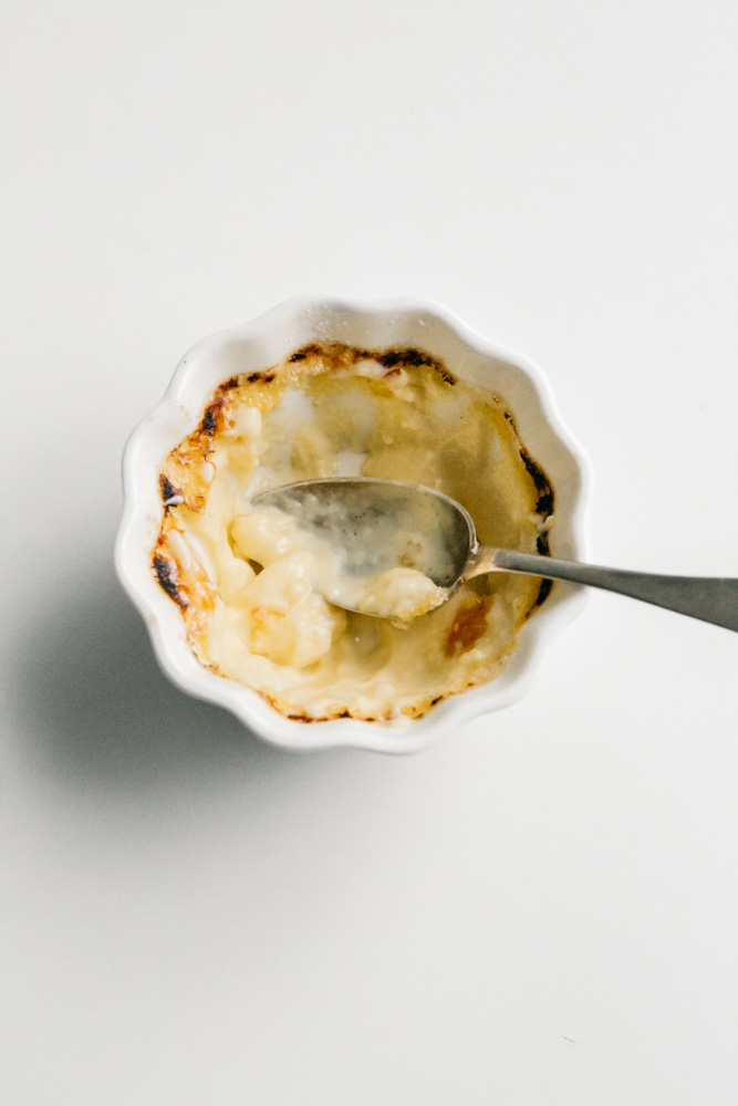 Empty custard dish 