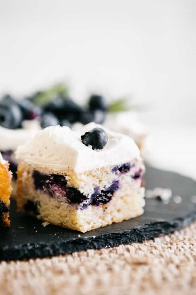A slice of Blueberry Snack cake 