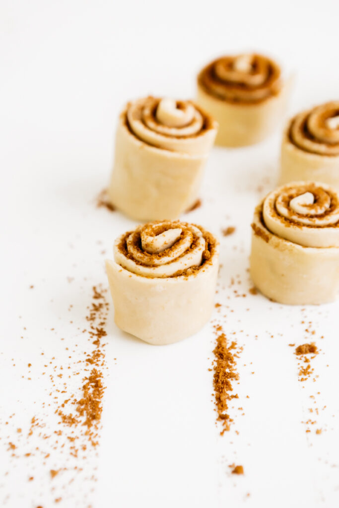 Unbaked puff pastry cinnamon rolls 