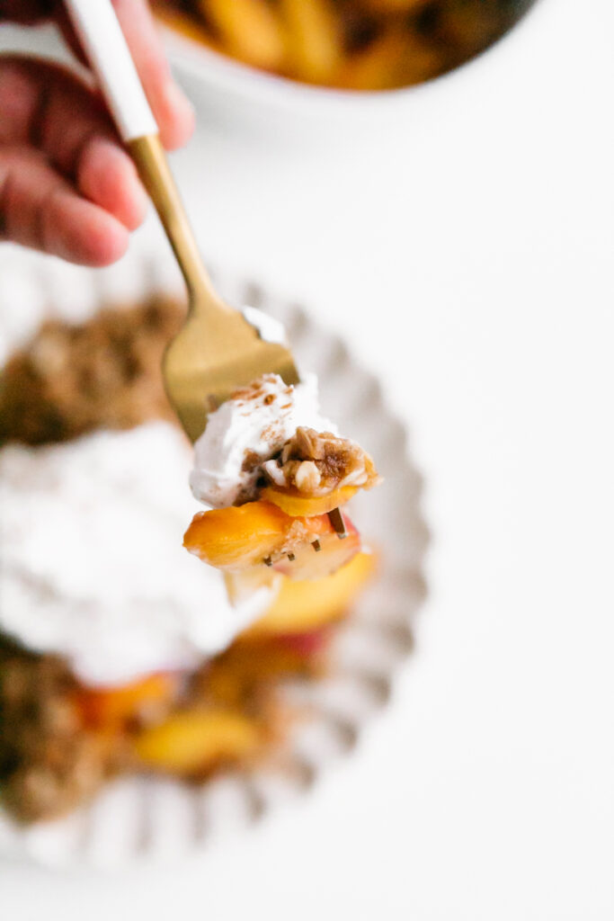 A fork of Browned Butter Peach Crisp 