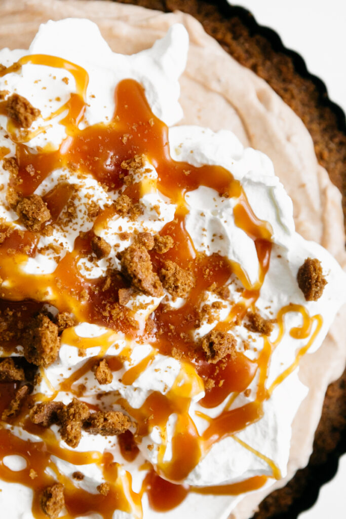 Closeup of the Pumpkin Cream Cheese Pie