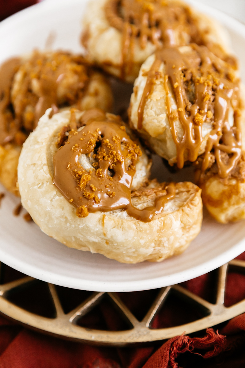 Puff Pastry Cookie Butter Rolls - Heathers Home Bakery