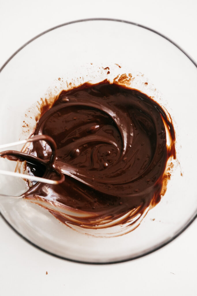 Chocolate melted in a bowl 