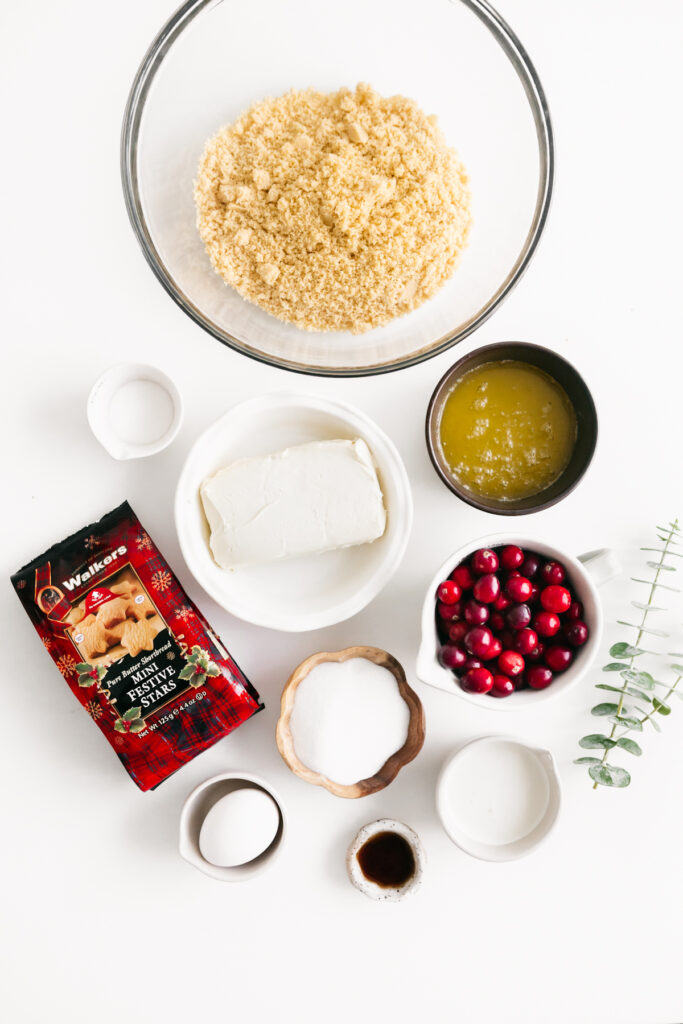 Ingredients for cheesecake in bowls 