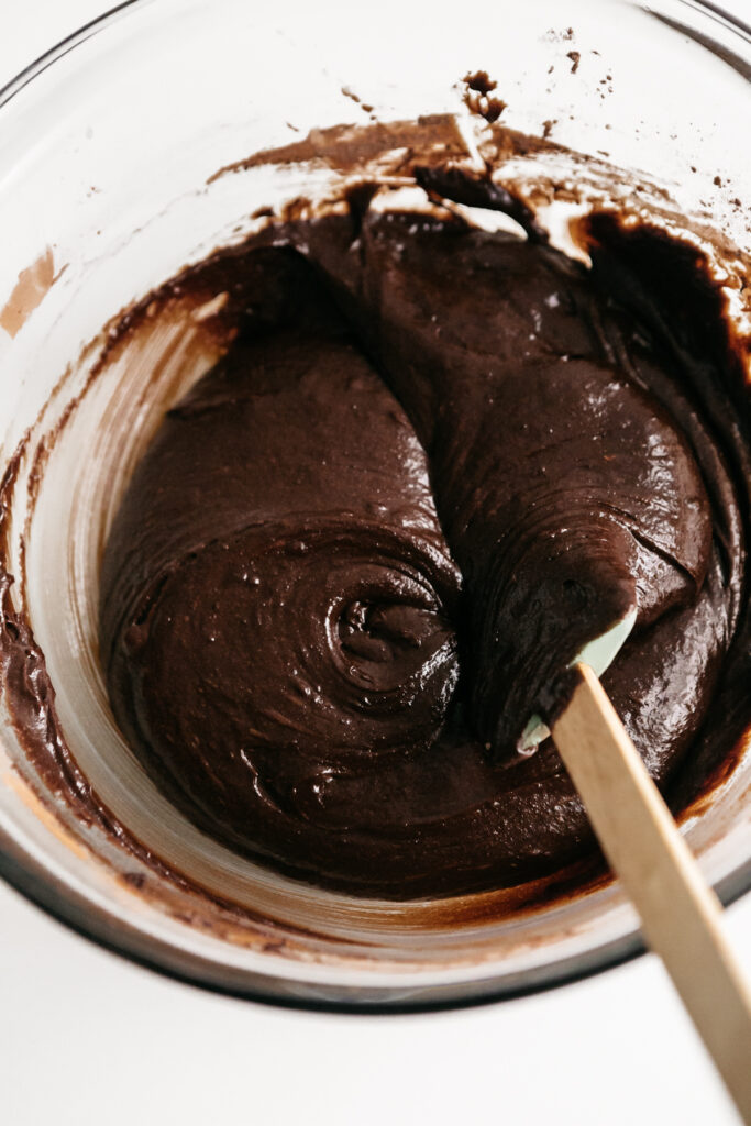 Rich chocolate brownie batter 