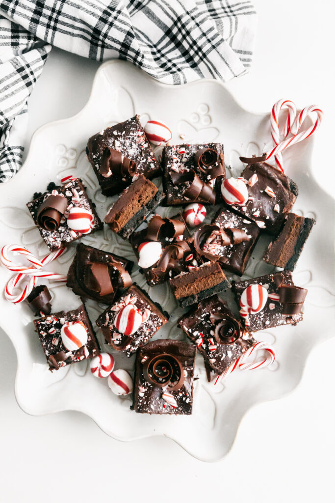 Peppermint Chocolate Cheesecake Bars