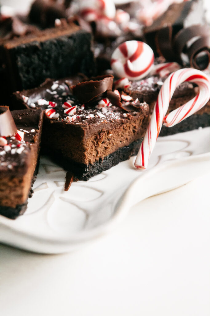 Peppermint Chocolate Cheesecake Bars