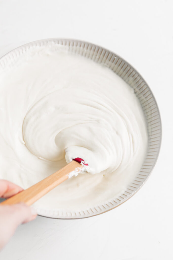 Whipped cream in a bowl 