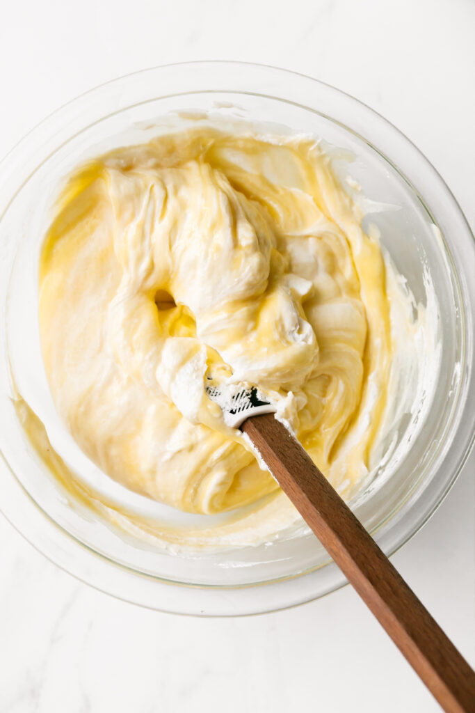 Creamy lemon curd in a bowl 
