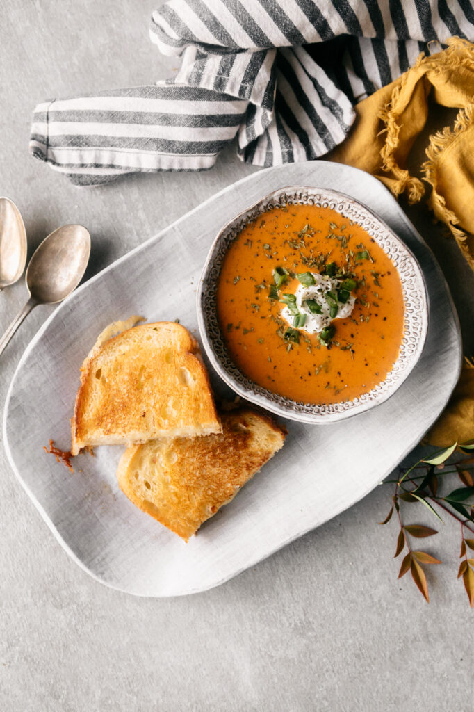 Grilled cheese and tomato soup 
