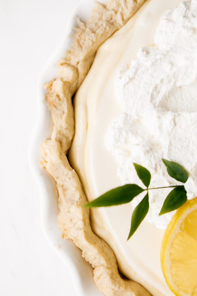Sour Cream Lemon Pie Closeup 
