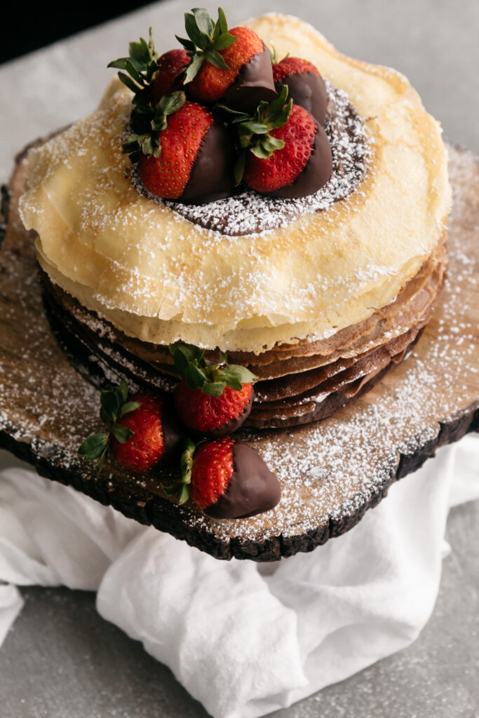 Chocolate Layered Crepe Cake