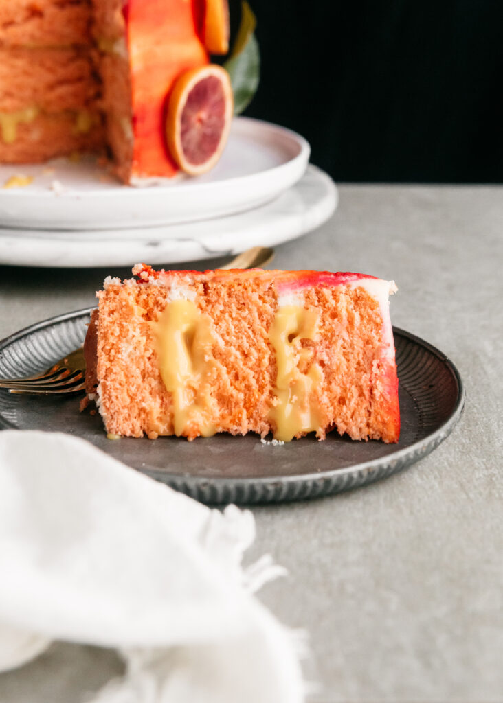 A slice of Blood Orange Cake