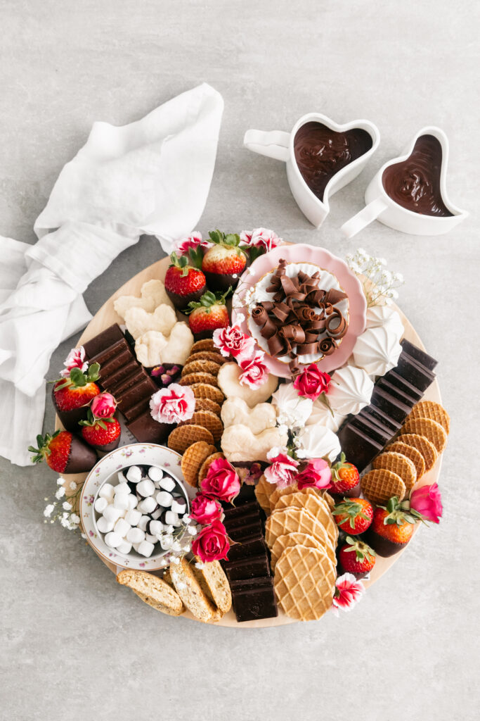 French Hot Chocolate With dessert board 