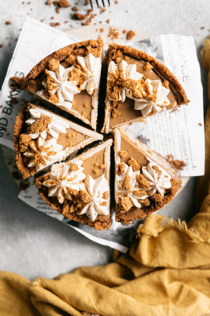 6-Inch Biscoff Cheesecake Sliced up 