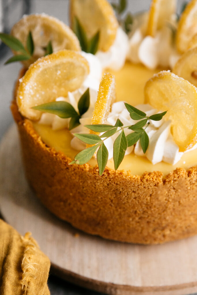 A lemon cheesecake 