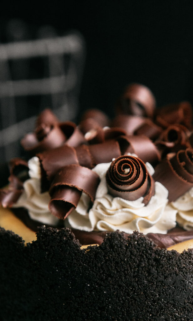 Chocolate curls closeup 