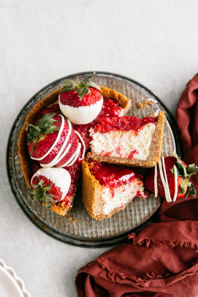 6-Inch Classic Strawberry Cheesecake, sliced 