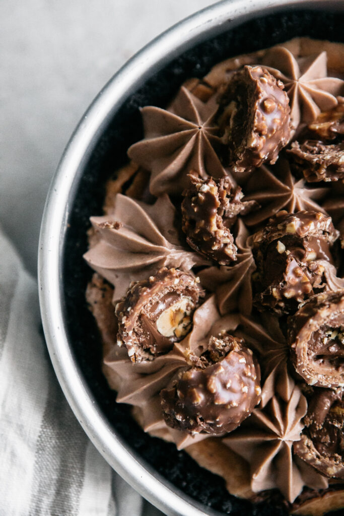 Closeup of a 6-Inch Ultimate Nutella Cheesecake  