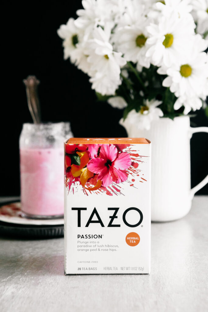 Tazo tea with flower vase 