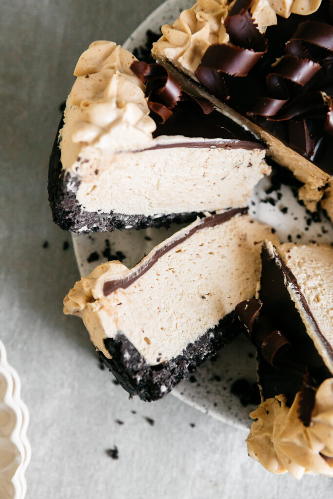 Slices of Cheescake on a plate 