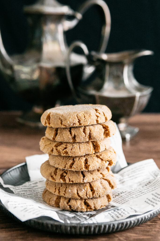 A stack of peanut butter cookies 