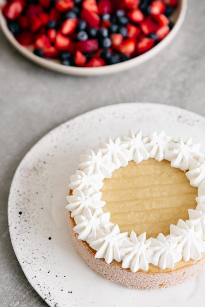 a cake waiting to be filed 