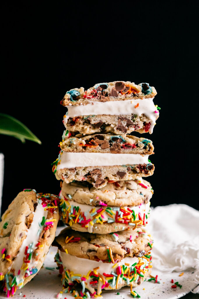 M&M Cookie Ice Cream Sandwiches