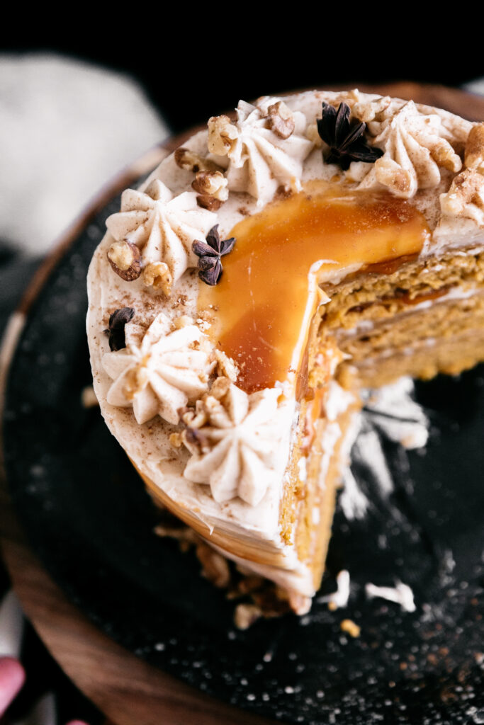 Pumpkin Browned Butter Caramel Cake