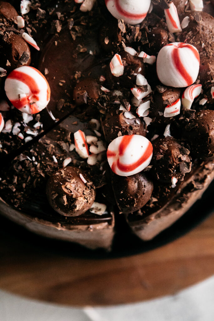 Triple Chocolate Peppermint Cheesecake