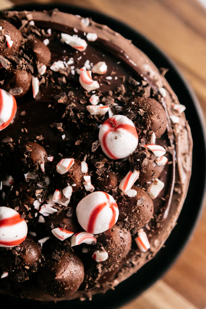 Triple Chocolate Peppermint Cheesecake