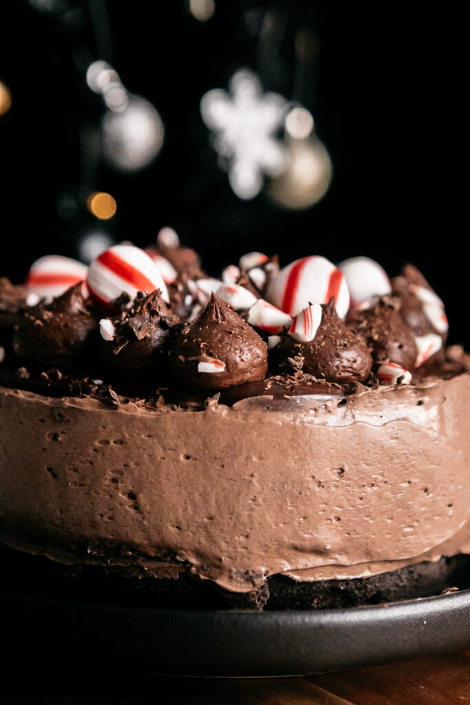 Triple Chocolate Peppermint Cheesecake