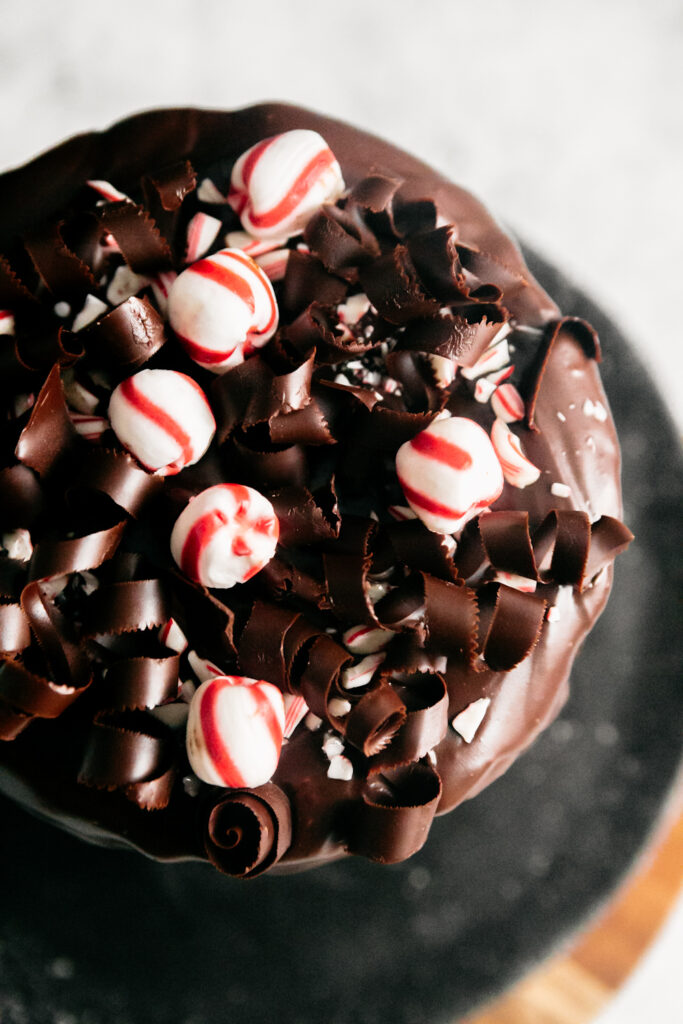 chocolate peppermint layer cake