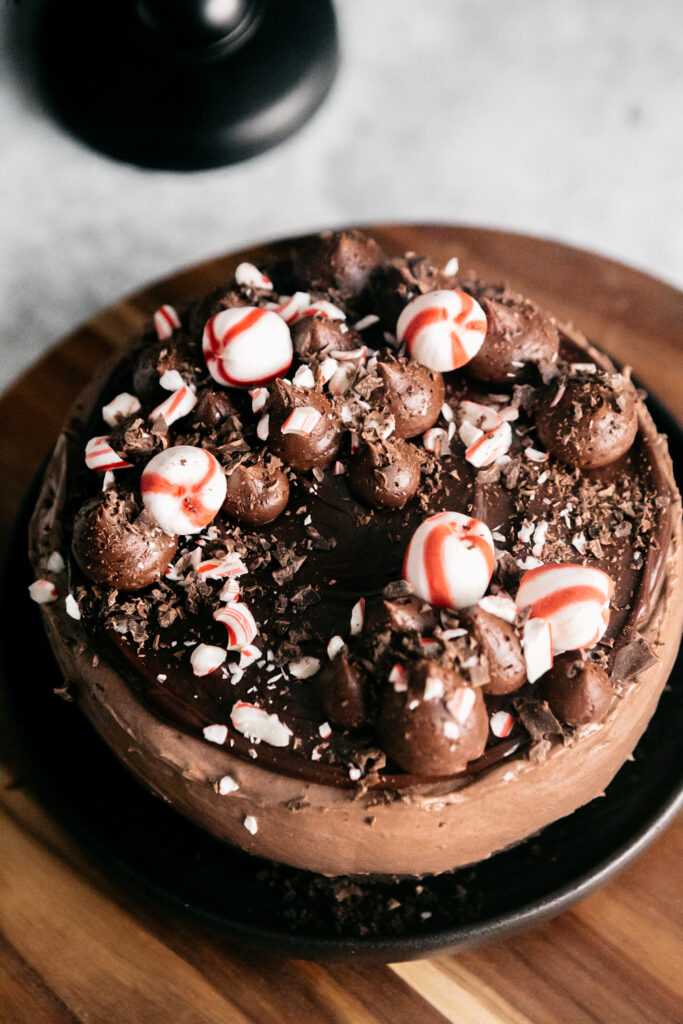 Triple Chocolate Peppermint Cheesecake