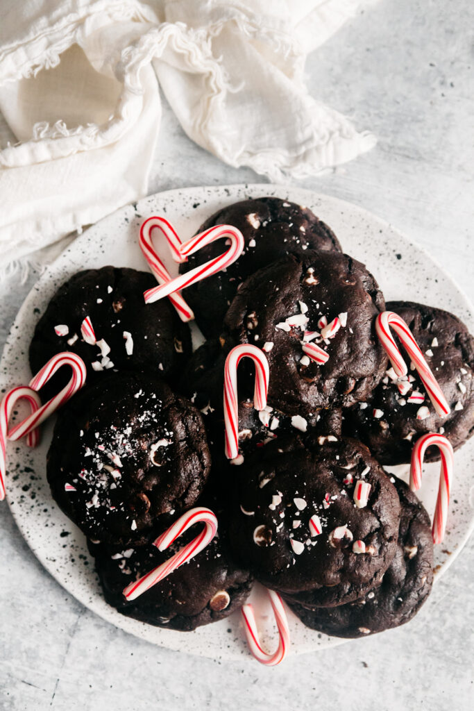 plate of chocolate cookies 