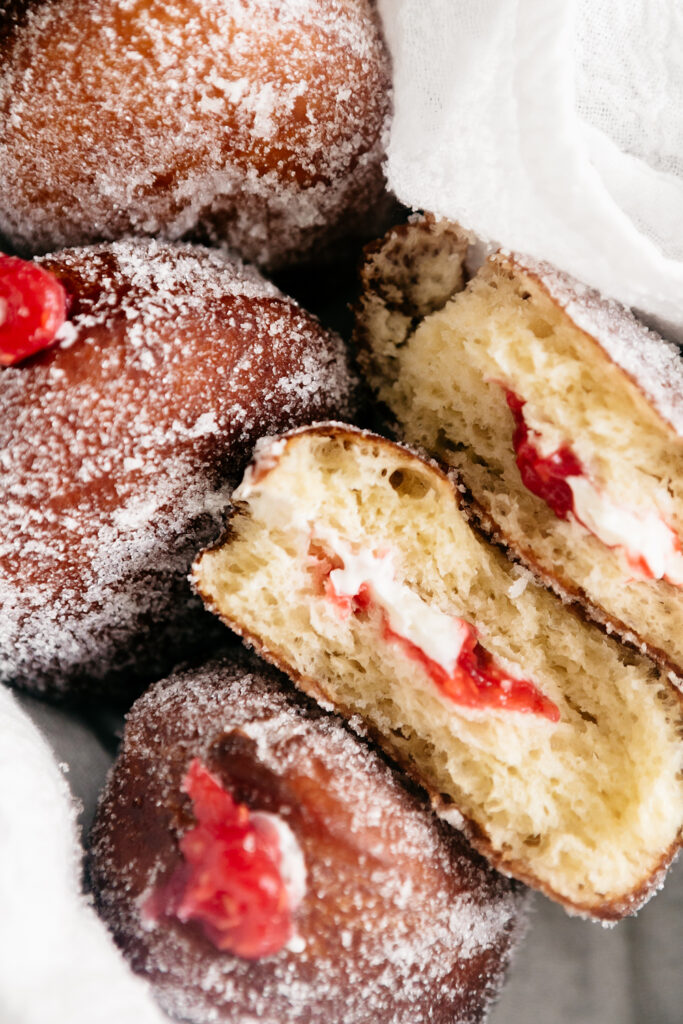 Raspberry Cheesecake Filled Donuts 