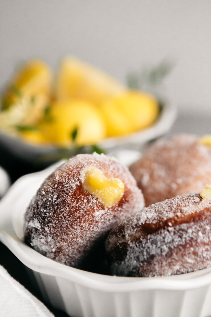 Closeup of lemon donuts 