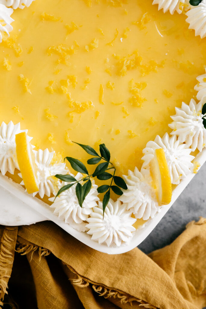 closeup of a lemon dessert 