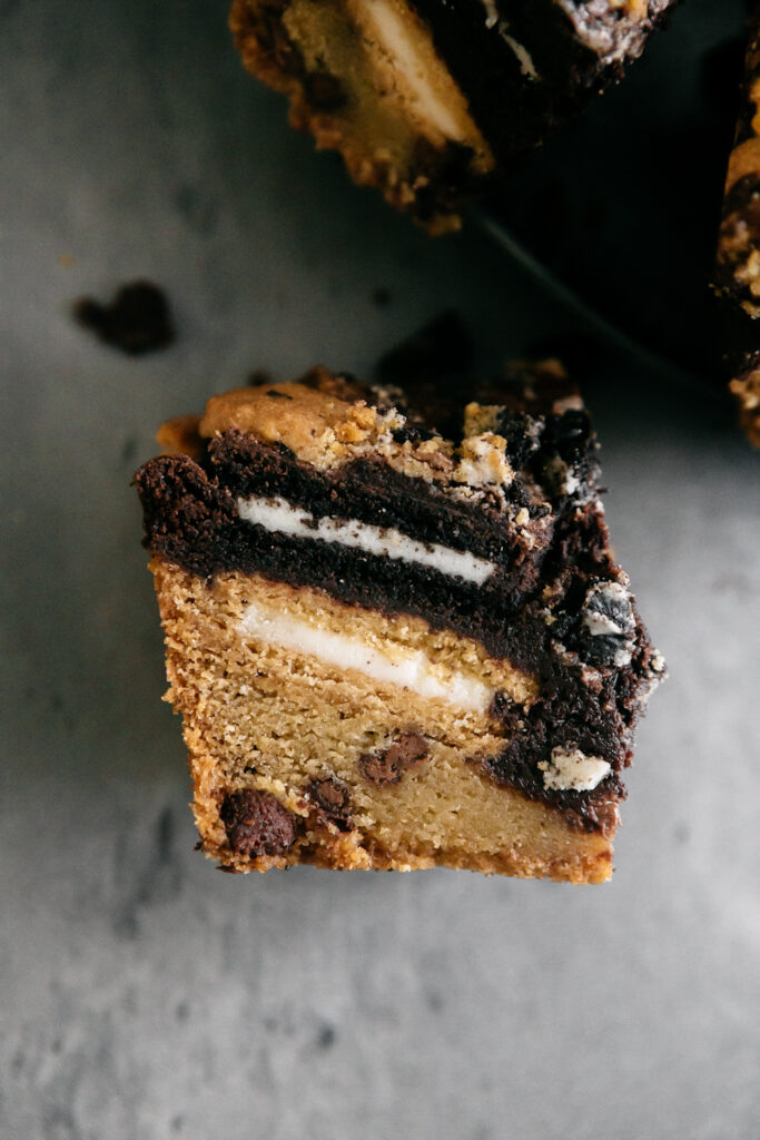 closeup of a cookie bar 